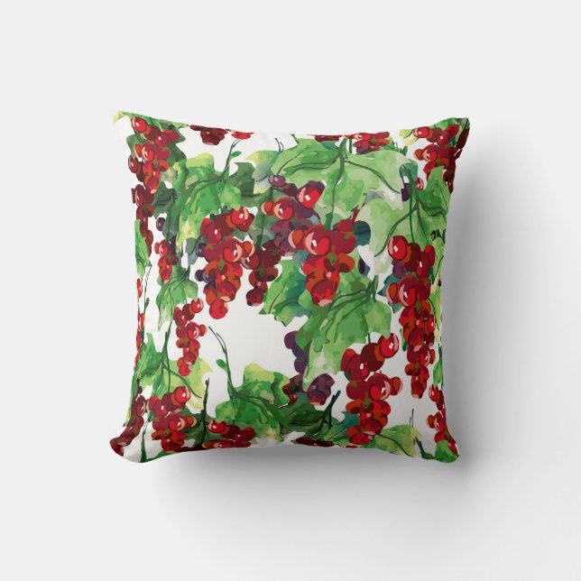Red Currant Seamless Pattern Cushion (Front)