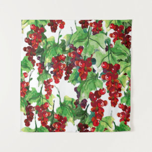 Red Currant Seamless Pattern Tapestry