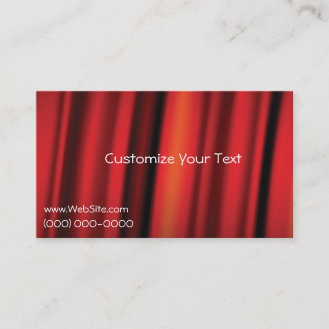 Red curtain background business card template (Front)