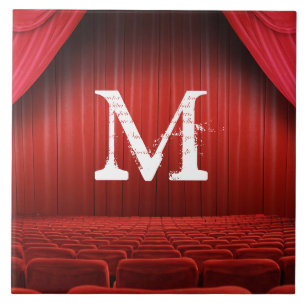 Red Curtain Theatre Monogram Display Tile