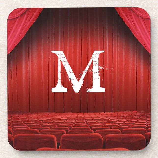 Red Curtain Theatre Monogram Drink Coaster (Front)
