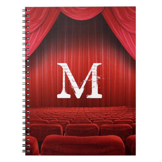 Red Curtain Theatre Monogram Initial Note Book (Front)
