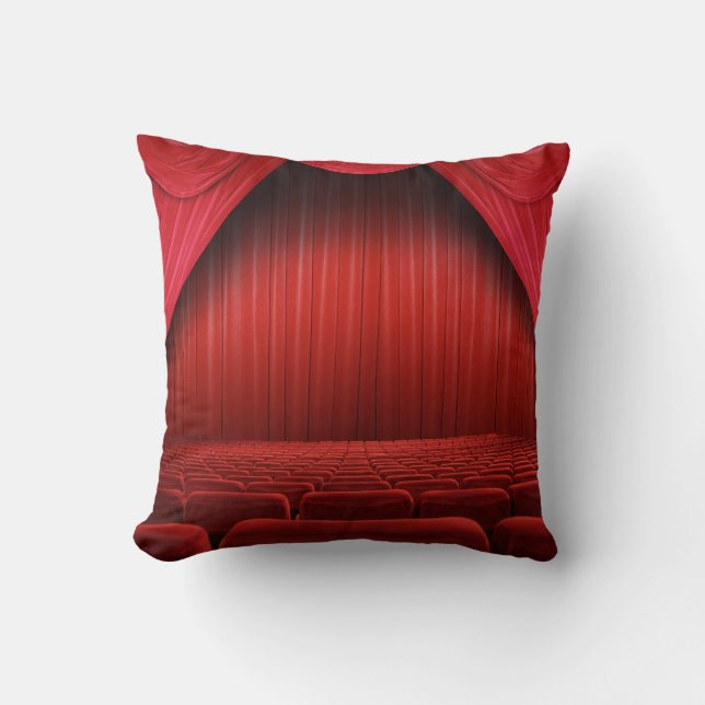 Red Curtain Theatre Throw Couch Pillow (Front)