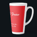 Red Curve Brush Script Elegant Minimalist Modern Latte Mug<br><div class="desc">This template can be customised to meet all professional occupations.</div>
