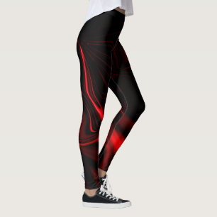 Red curves or undulations in dark background. leggings