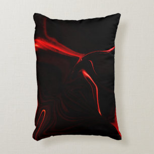 Red curves or undulations in darkest red fund decorative cushion