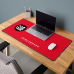 Red | Custom Business Logo Name, Slogan Desk Mat<br><div class="desc">Create your own company workspace branded decoration with our ergonomic Red Business Company Logo Desk Mat. This stylish, modern and professional desk mat allows you to personalize your boss, coworker or employee office in a unique way. Add corporate logo, name, profession, website, slogan, social media or any personalized text. A...</div>