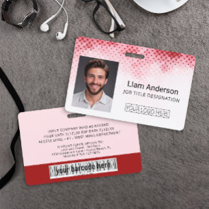 Red Custom Employee ID Photo Badge