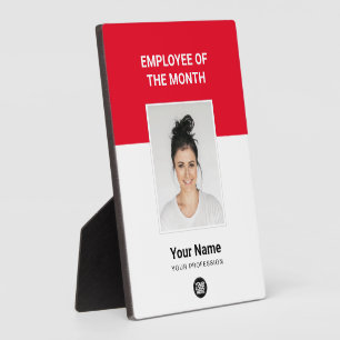 Red Custom Employee of the Month Photo Awards Plaque