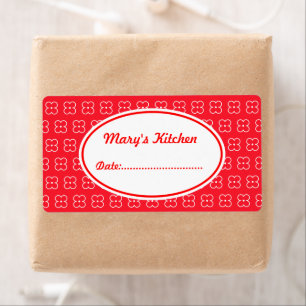 Red Custom Kitchen Labels