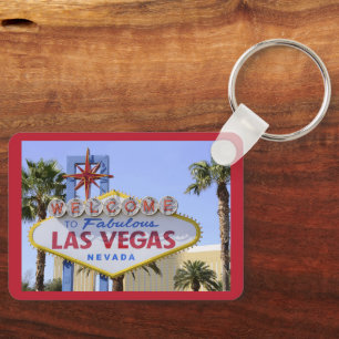 Red Custom Las Vegas Nevada Welcome Sign  Key Ring