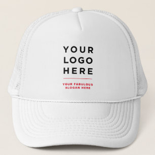 Red Custom Logo and Text Branded Hat No Minimum