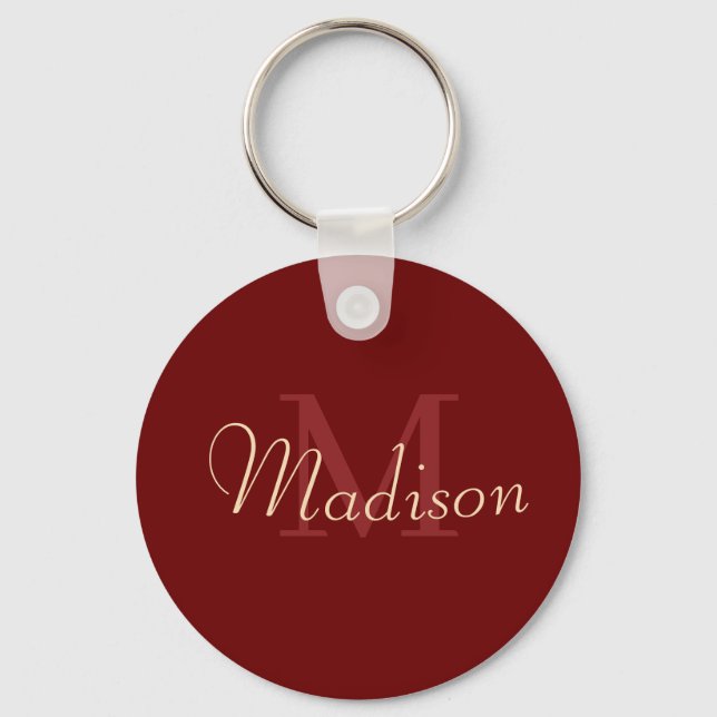 Red Custom Name Love Gift Personalized Key Ring (Front)