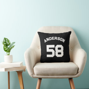 Red Custom Name & Number Sports Fan Cushion