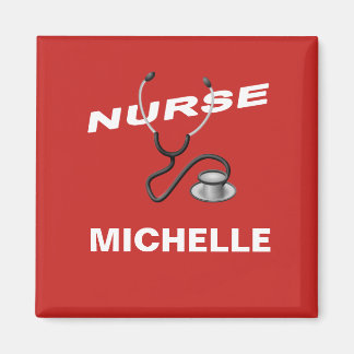 RED Custom Nurse Name Magnet