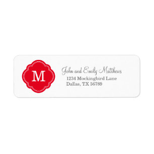 Red Custom Personalised Monogram