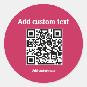 red custom QR code personalise website sticker