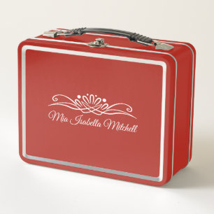 Red Customisable Metal Lunch Box