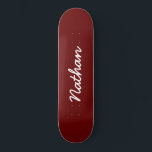 Red Customisable Skateboard<br><div class="desc">Red Customisable Skateboard. An elegant, black, trendy skateboard. Personalise with a name of your own. Make a fun gift for yourself or a birthday gift for somebody you love.</div>