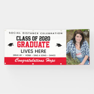 Red Customised Graduation Banner: COVID-19 Banner