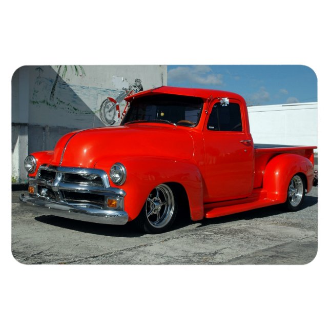 Red Customised Pickup Truck Magnet (Horizontal)