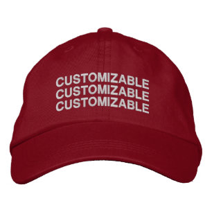 Red CUSTOMIZABLE Embroidered Hat