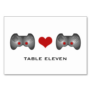 Red Cute Gamer Table Card