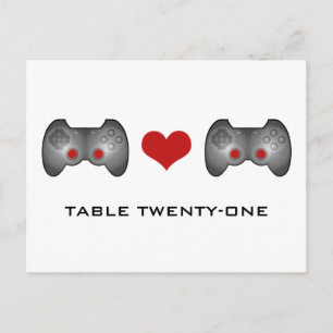 Red Cute Gamer Table Number Postcard