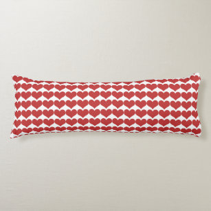 Red Cute Hearts Pattern Body Pillow
