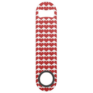 Red Cute Hearts Pattern Bottle Opener