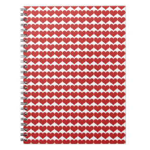 Red Cute Hearts Pattern Notebook