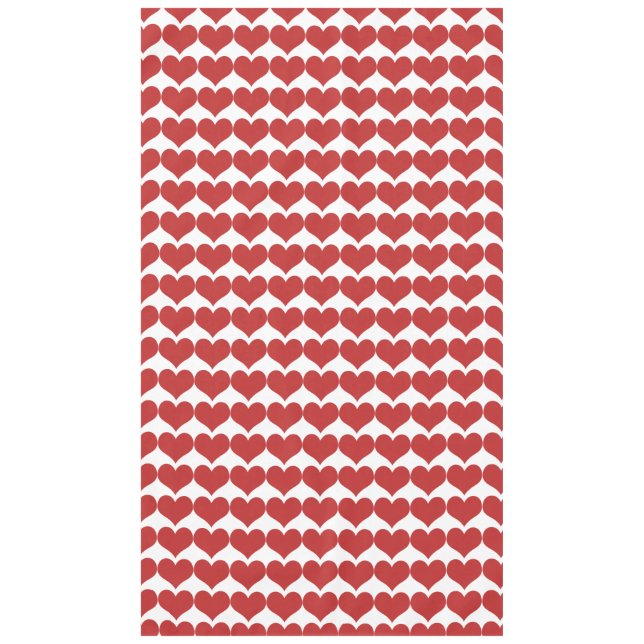 Red Cute Hearts Pattern Tablecloth (Front)