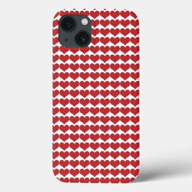 Red Cute Hearts Pattern Tough Xtreme iPhone 6 Case (Back)