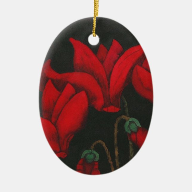 "Red Cyclaman" Floral Ornament (Front)