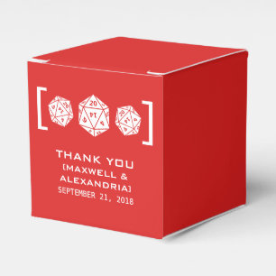 Red D20 Dice Gamer Favour Boxes