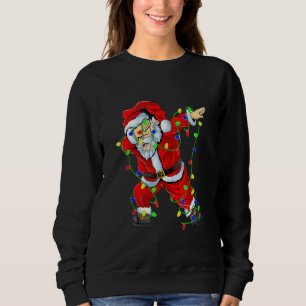 Red Dabbing Santa Lighting Funny Xmas Christmas Da Sweatshirt