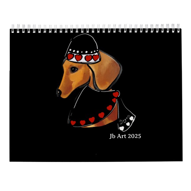 Red Dachshund  Calendar (Back)