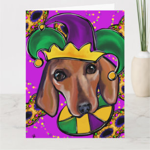 RED DACHSHUND        CARD