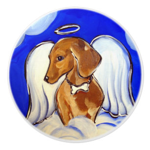 Red Dachshund  Ceramic Knob