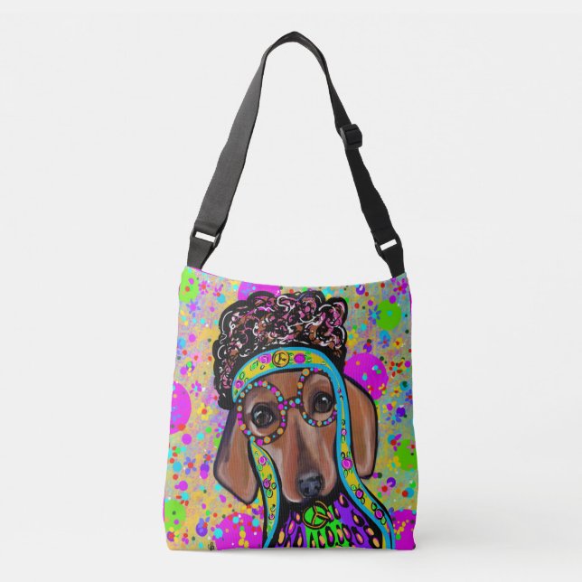 RED DACHSHUND          CROSSBODY BAG (Front)