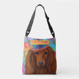 RED DACHSHUND CROSSBODY BAG