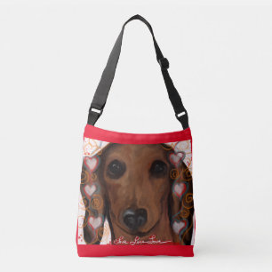RED DACHSHUND CROSSBODY BAG