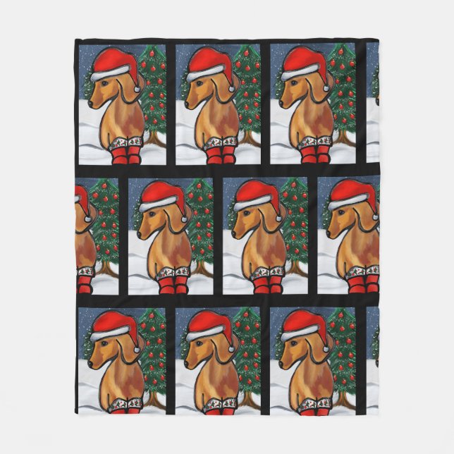 Red Dachshund    Fleece Blanket (Front)
