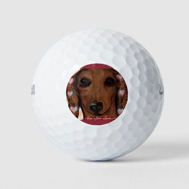 Red Dachshund    Golf Balls (Front)