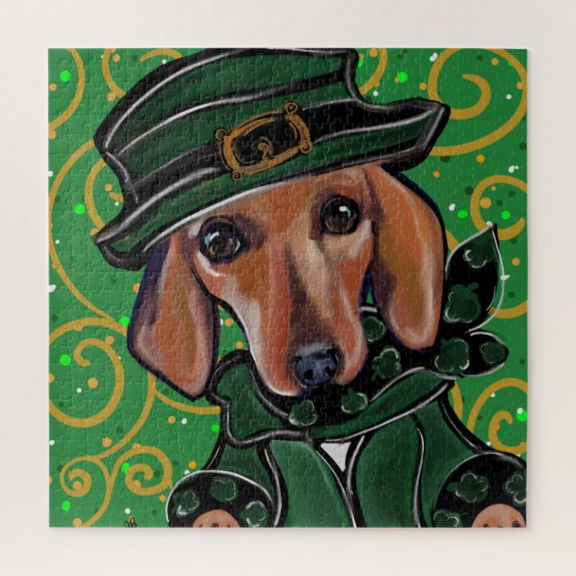 RED DACHSHUND   JIGSAW PUZZLE (Vertical)