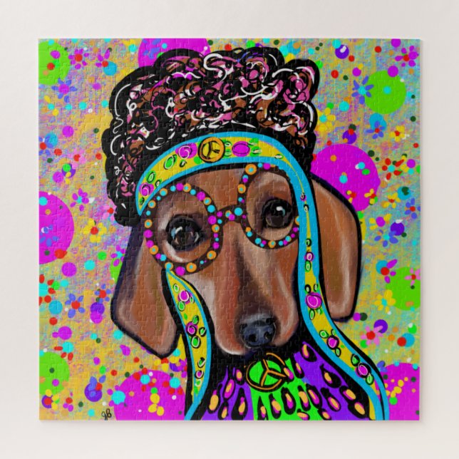 RED DACHSHUND        JIGSAW PUZZLE (Vertical)