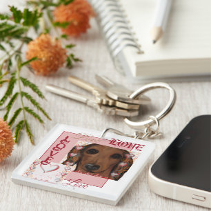 Red Dachshund       Key Ring