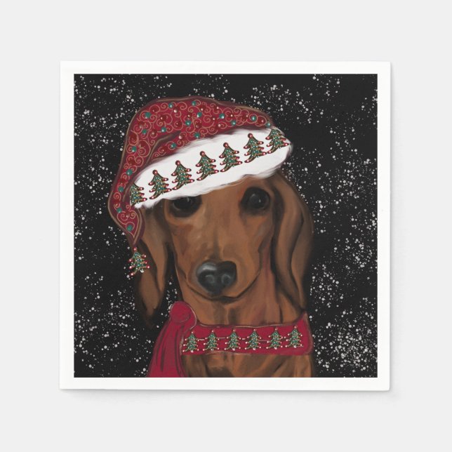 Red Dachshund  Napkin (Front)