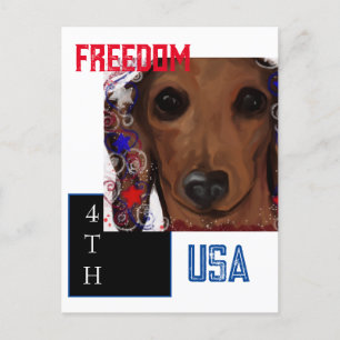 Red Dachshund Postcard