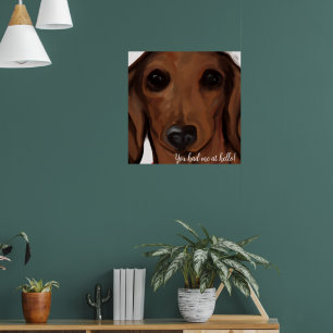 RED DACHSHUND POSTER